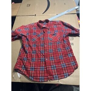 Big Smith Red Plaid Flannel Shirt XL Men's, Vintage‎ Western Country Style